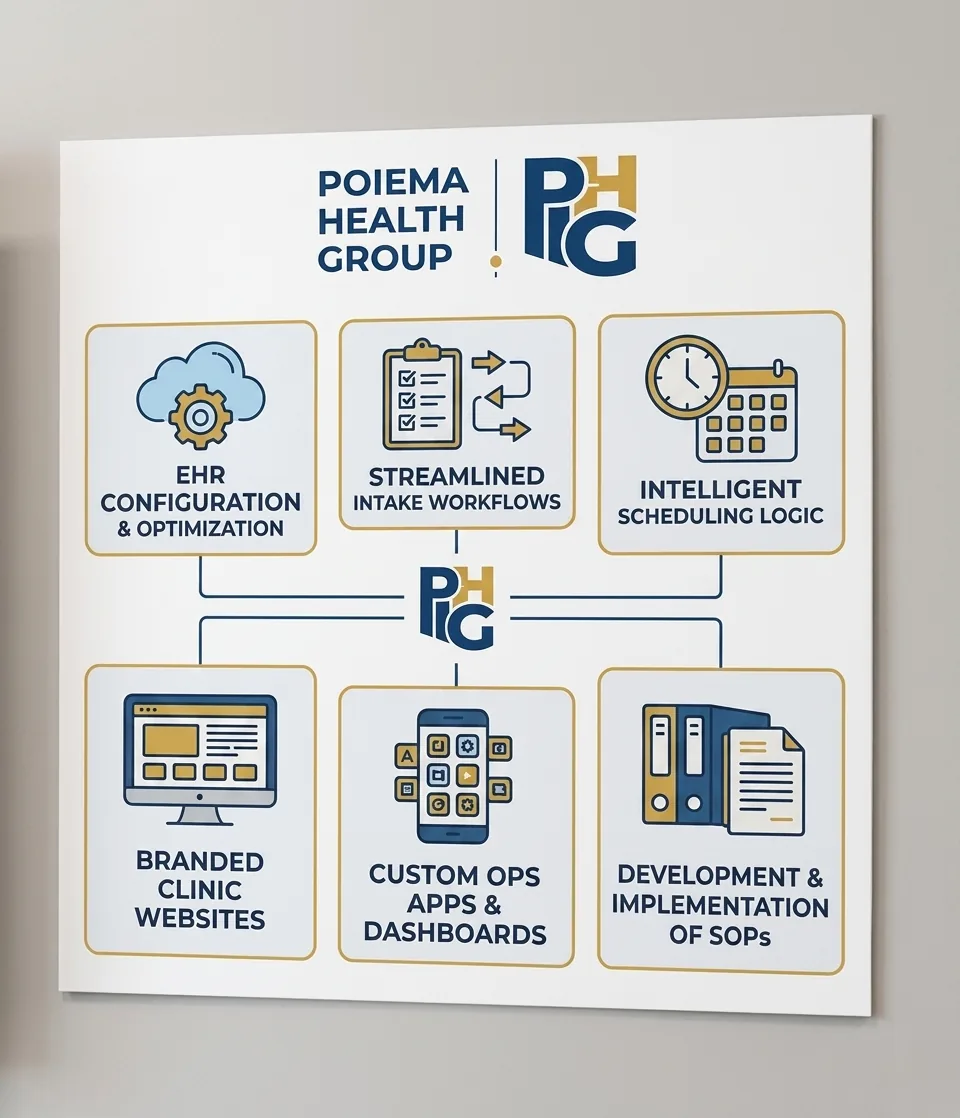 PHG services poster showing core operational systems PHG builds.